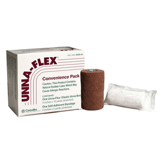 CONVATEC UNNA-FLEX ELASTIC BANDAGECompression Bandage Convenience Pack, Includes: (1) Unna Boot, (1) Self-Adherant Bandage, 4" x 10yd, 12/cs | Quantity - 1x CS