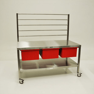 Midcentral Medical MCM-596 SS Table with Wrapping Frame and Pull-out Bins | Quantity - 1x EA