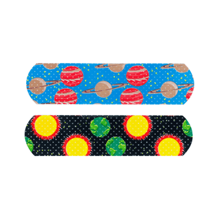 DUKAL CHILDRENS CHARACTER ADHESIVE BANDAGESAdhesive Bandage, Planets & Stars, 5/8" x 2", Sterile, 100/bx, 12 bx/cs | Quantity - 1x CS