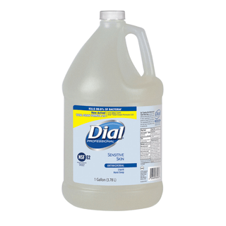 DIAL SENSITIVE SKIN ANTIBACTERIAL LIQUID HAND SOAP - Sensitive Skin Liquid Hand Soap, Antibacterial, 1 Gallon, 4/cs (48 cs/plt) (2340082838, 1747050, 1937893) | Quantity - 1x CS