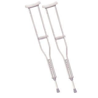 DRIVE MEDICAL CRUTCHES - Crutch, Adult, Aluminum, Height (Highest Setting, Armrest to Floor) 53", Height (Lowest setting Armrest to Floor) 45", Patient Height 5 ft 2"  to 5 ft 10", 8pr/cs (Surcharge May Apply) (To Be DISCONTINUED) | Quantity - 1x CS