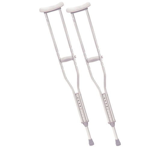 DRIVE MEDICAL CRUTCHES - Crutch, Adult, Aluminum, Height (Highest Setting, Armrest to Floor) 53", Height (Lowest setting Armrest to Floor) 45", Patient Height 5 ft 2"  to 5 ft 10", 8pr/cs (Surcharge May Apply) (To Be DISCONTINUED) | Quantity - 1x CS