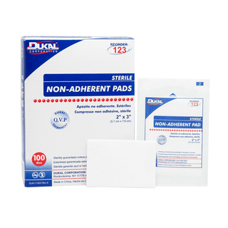 DUKAL NON-ADHERENT PADS - Non-Adherent Pad, 2" x 3", Sterile, 1/pk, 100 pk/bx, 12 bx/cs | Quantity - 1x CS