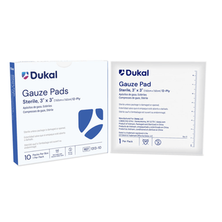 DUKAL GAUZE PADSGauze Pad, 3" x 3", 12-Ply, Sterile, 1/pk, 10 pk/bx, 60 bx/cs | Quantity - 1x CS