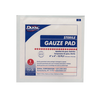 DUKAL GAUZE PADS - Gauze Pad, 4" x 4", 12-Ply, Sterile, 1/pk, 10 pk/bx, 60 bx/cs | Quantity - 1x CS