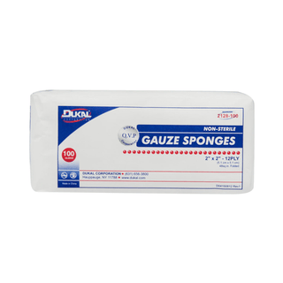 DUKAL WOVEN COTTON GAUZE SPONGES - Gauze Sponge, 2" x 2", Sterile, 8-Ply, Cotton Filled, 200/bg, 25 bg/cs  | Quantity - 1x CS