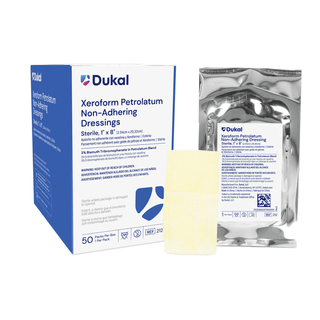 DUKAL ALBA XEROFORM PETROLATUM GAUZE DRESSINGS - Xeroform Gauze Dressing, 1" x 8", Sterile, 1/pk, 50 pk/bx (Item is on Manual Allocation - Quanitities are Limied) | Quantity - 1x BX