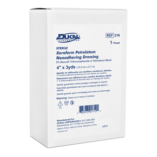 DUKAL ALBA XEROFORM PETROLATUM GAUZE DRESSINGS - Xeroform Gauze Dressing, 4" x 3 yds, Sterile, 1/pk, 6 pk/bx | Quantity - 1x BX