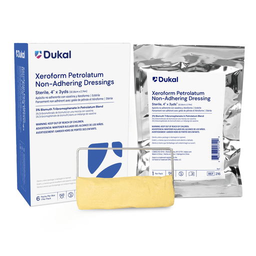 DUKAL ALBA XEROFORM PETROLATUM GAUZE DRESSINGSXeroform Gauze Dressing, 4" x 3 yds, Sterile, 1/pk, 6 pk/bx | Quantity - 1x BX