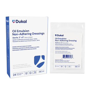DUKAL ALBA PERMEABLE NON-ADHERING DRESSINGS - Oil Emulsion Dressing, 3" x 8", Sterile, 1/pk, 24 pk/bx | Quantity - 1x BX