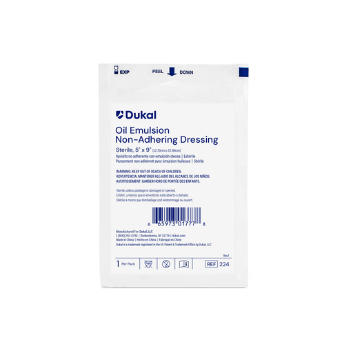 DUKAL ALBA PERMEABLE NON-ADHERING DRESSINGSOil Emulsion Dressing, 5" x 9", Sterile, 1/pk, 12 pk/bx  | Quantity - 1x BX