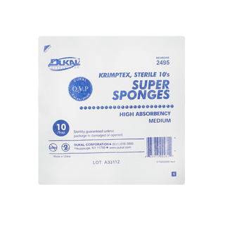 DUKAL SUPER SPONGES - Sponge, Diagonal Measurement: 6" x 6" (Medium), Non-Sterile, 100/bg, 6 bg/cs | Quantity - 1x CS