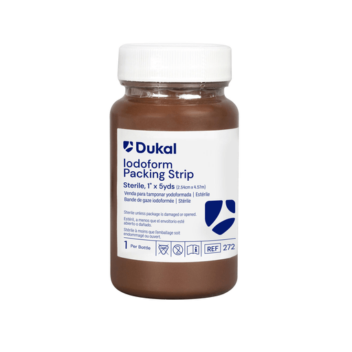 DUKAL ALBA PACKING STRIPS - Plain Packing Strips, " x 5 yds, Sterile, 1/btl, 12 btl/bx | Quantity - 1x BX