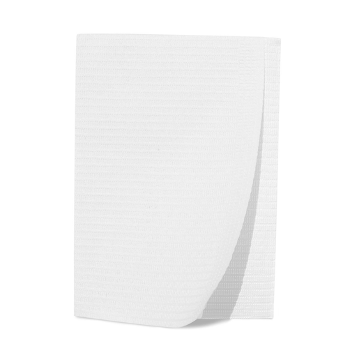 DUKAL PATIENT BIB - Patient Bibs, 2-Ply Tissue/ 1-Ply Poly, 13" x 18", White, 125/pk, 4 pk/cs (55 cs/plt) | Quantity - 1x CS