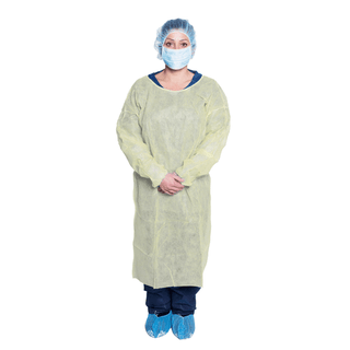 DUKAL ISOLATION GOWNS - Isolation Gown, One Size, Yellow, 10/bg, 5 bg/cs (36 cs/plt) | Quantity - 1x CS