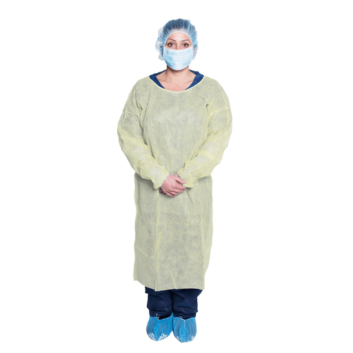 DUKAL ISOLATION GOWNS - Isolation Gown, One Size, Yellow, 10/bg, 5 bg/cs (36 cs/plt) | Quantity - 1x CS
