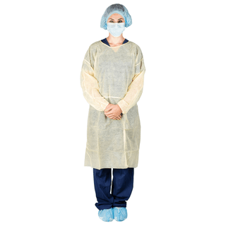DUKAL ISOLATION GOWNSIsolation Gown, Poly Coated, Impervious, Yellow, 10/bg, 5 bg/cs (36 cs/plt)  | Quantity - 1x CS