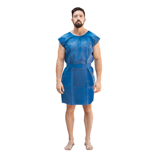 DUKAL PATIENT EXAM GOWNS - Patient Gown, One Size, Dark Blue, 10/bg, 5 bg/cs | Quantity - 1x CS