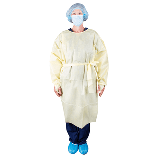 DUKAL ISOLATION GOWNS - Isolation Gown, AAMI Level 1, X-Large, Yellow, 10/bg, 10 bg/cs | Quantity - 1x CS