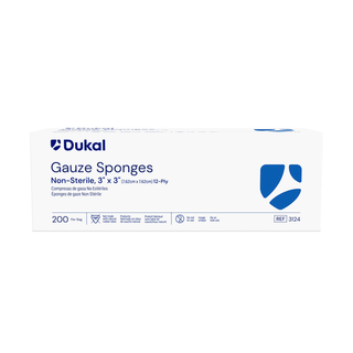 DUKAL WOVEN COTTON GAUZE SPONGES - Gauze Sponge, 2" x 2", Sterile, 8-Ply, Cotton Filled, 200/bg, 25 bg/cs  | Quantity - 1x CS