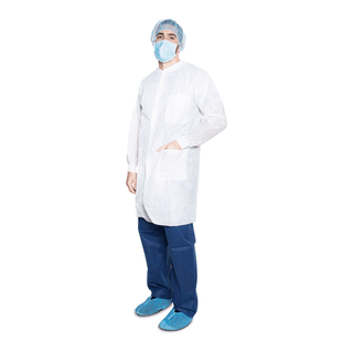 DUKAL ANTISTATIC POCKET LAB COATS - Pocket Lab Coat, XXX-Large, White, 35gm SMS, Non-Sterile, 10/bg, 5 bg/cs | Quantity - 1x CS