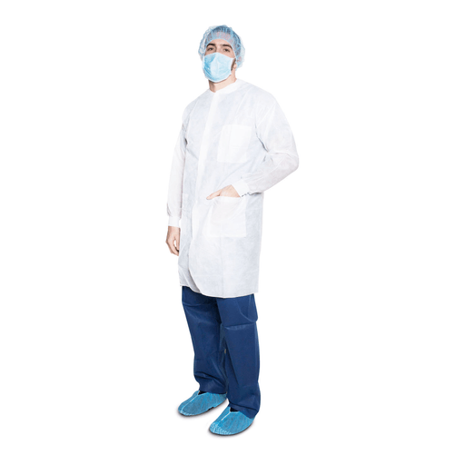 DUKAL ANTISTATIC POCKET LAB COATS - Pocket Lab Coat, XXX-Large, White, 35gm SMS, Non-Sterile, 10/bg, 5 bg/cs | Quantity - 1x CS