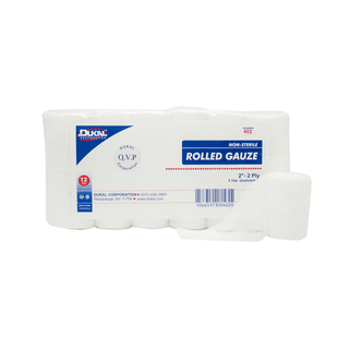 DUKAL ROLLED GAUZE - Rolled Gauze, 2" x 5 yd, Non-Sterile, 2-Ply, 12 rl/bg, 8 bg/cs | Quantity - 1x CS