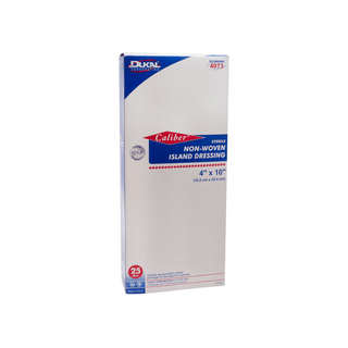 DUKAL NON-WOVEN ISLAND DRESSINGIsland Dressing, 4" x 10", Non-Woven, Adhesive Backing, Sterile, 25/bx, 4 bx/cs | Quantity - 1x CS