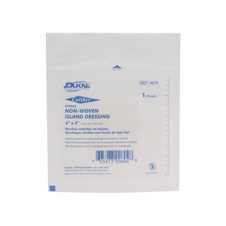 DUKAL NON-WOVEN ISLAND DRESSINGIsland Dressing, 4" x 4", Non-Woven, Adhesive Backing, Sterile, 25/bx, 8 bx/cs | Quantity - 1x CS