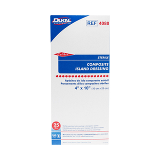 DUKAL COMPOSITE ISLAND DRESSINGS - Composite Island Dressing, 4" x 10", Sterile, 25/bx, 4 bx/cs | Quantity - 1x CS