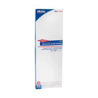 DUKAL COMPOSITE ISLAND DRESSINGS - Composite Island Dressing, 4" x 14", Sterile, 25/bx, 2 bx/cs | Quantity - 1x CS