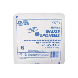 DUKAL WOVEN COTTON GAUZE SPONGES - Gauze Sponge, 4" x 4", Sterile Tray, 12-Ply, 10/tray, 128 tray/cs | Quantity - 1x CS