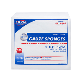 DUKAL WOVEN COTTON GAUZE SPONGES - Gauze Sponge, 2" x 2", Sterile, 8-Ply, Cotton Filled, 200/bg, 25 bg/cs  | Quantity - 1x CS