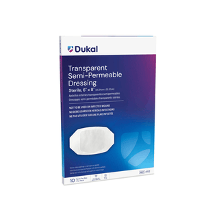 DUKAL TRANSPARENT SEMI-PERMEABLE DRESSINGS - Semi-Permeable Dressing, 6" x 8", Transparent, Sterile, 1/pk, 10 pk/bx | Quantity - 1x BX