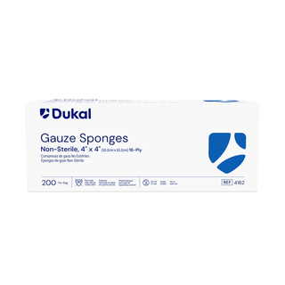 DUKAL WOVEN COTTON GAUZE SPONGES - Gauze Sponge, 2" x 2", Sterile, 8-Ply, Cotton Filled, 200/bg, 25 bg/cs  | Quantity - 1x CS