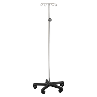 DUKAL TECH-MED IV POLE - IV Stand, 4 Hook, 5 Caster, 23" x 45" x 5.5", Stainless Steel | Quantity - 1x EA