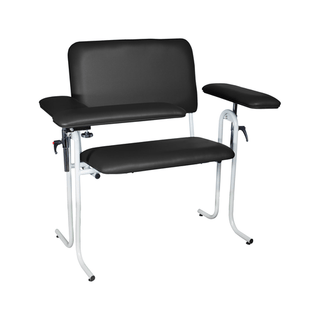 DUKAL TECH-MED BLOOD DRAW CHAIRBlood Draw Chair with Flip Up Arm, Wide, Upholstered, Seat Dimensions: 32"W x 17"D x 19"H, Black | Quantity - 1x EA