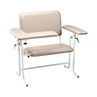 DUKAL TECH-MED BLOOD DRAW CHAIRBlood Draw Chair with Flip Up Arm, Wide, 700 lb Weight Capacity, Upholstered, Seat Dimensions: 32"W x 17"D x 19"H, Oatmeal | Quantity - 1x EA