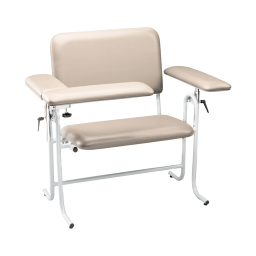 DUKAL TECH-MED BLOOD DRAW CHAIRBlood Draw Chair with Flip Up Arm, Wide, 700 lb Weight Capacity, Upholstered, Seat Dimensions: 32"W x 17"D x 19"H, Oatmeal | Quantity - 1x EA