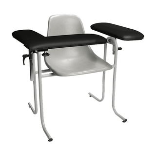 DUKAL TECH-MED BLOOD DRAW CHAIRBlood Draw Chair, Plastic Seat, Upholstered Flip Arm, 300 lb Weight Capacity, Chair Dimensions: 21"W x 16"D x 18"H, Black | Quantity - 1x EA