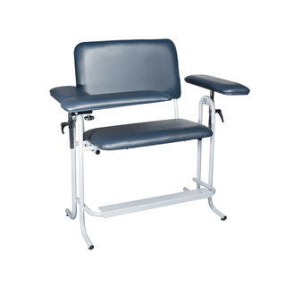 DUKAL TECH-MED BLOOD DRAW CHAIRBlood Draw Chair with Flip Up Arm, Wide, 700 lb Weight Capacity, Tall, Seat Dimensions: 31"W x 17"D x 24"H, Upholstered, Blue | Quantity - 1x EA