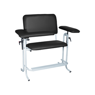 DUKAL TECH-MED BLOOD DRAW CHAIRBlood Draw Chair with Flip Up Arm, Wide, 700 lb Weight Capacity, Tall, Seat Dimensions: 31"W x 17"D x 24"H, Upholstered, Black | Quantity - 1x EA