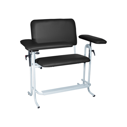 DUKAL TECH-MED BLOOD DRAW CHAIRBlood Draw Chair with Flip Up Arm, Wide, 700 lb Weight Capacity, Tall, Seat Dimensions: 31"W x 17"D x 24"H, Upholstered, Black | Quantity - 1x EA