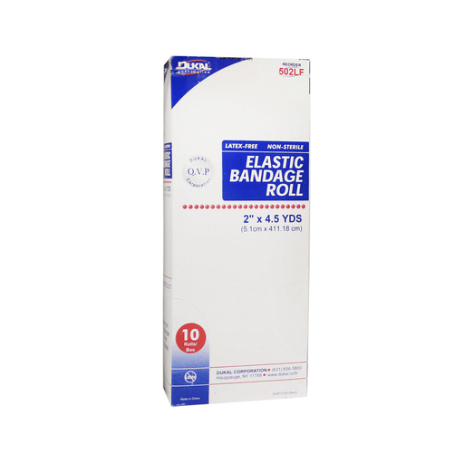 DUKAL ELASTIC BANDAGEElastic Bandage Roll, 2" x 4.5yd, Non-Sterile, Latex Free (LF), 10/bx, 5 bx/cs | Quantity - 1x CS