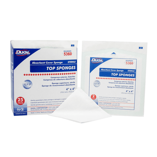 DUKAL TOP SPONGES - NON-WOVEN FACING COVER SPONGE - Top Sponge, 4" x 4", Non-Woven, Sterile, 2/pk, 25 pk/bx, 24 bx/cs | Quantity - 1x CS
