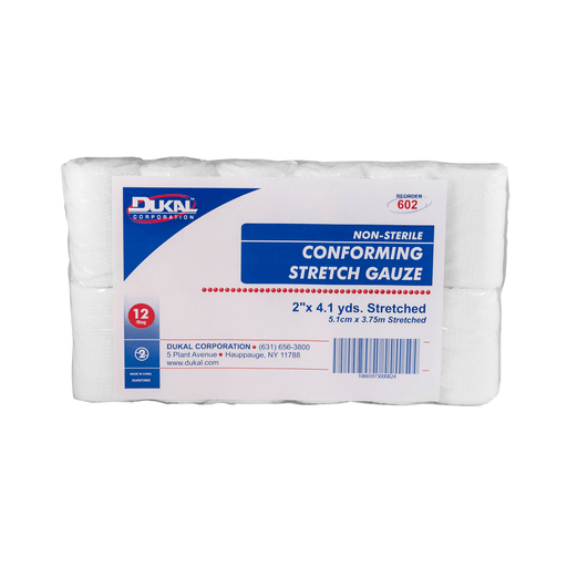 DUKAL CONFORMING STRETCH GAUZE - Stretch Gauze, 2" x 4 yds, Poly Bags, Non-Sterile, 500/cs (54 cs/plt) | Quantity - 1x CS