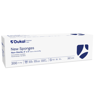 DUKAL NEW SPONGES - Sponge, 3" x 3", Non-Woven New Sponge, Non-Sterile, 4-Ply, 200/bg, 20 bg/cs (40 cs/plt) | Quantity - 1x CS