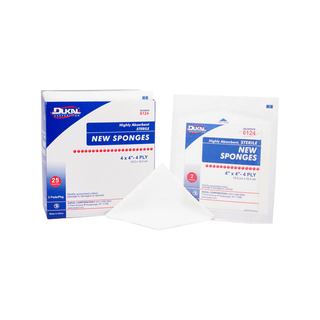 DUKAL NEW SPONGES - Sponge, 4" x 4", Non-Woven New Sponge, Sterile, 4-ply, 2/pk, 25 pk/bx, 24 bx/cs (30 cs/plt) | Quantity - 1x CS