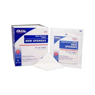DUKAL NEW SPONGES - Sponge, 4" x 4", Non-Woven New Sponge, Sterile, 4-ply, 5/pk, 20 pk/bx, 8 bx/cs | Quantity - 1x CS