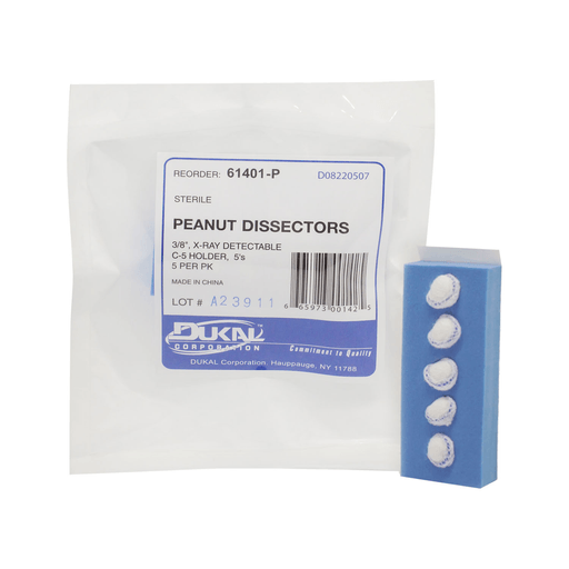 DUKAL PEANUT SPONGES - Peanut Dissectors, 3/8", Sterile, 5/pk, 40 pk/cs | Quantity - 1x CS